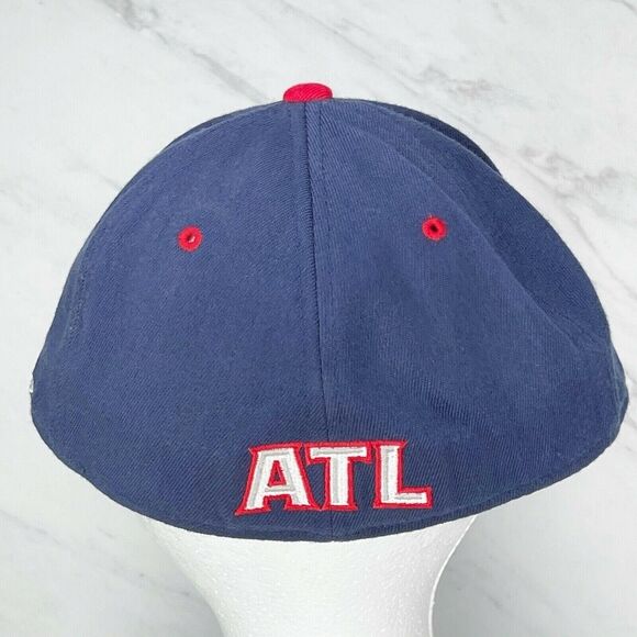 Adidas Atlanta Hawks NBA Cap Large/XL Flexfit Climalite Navy Red ✨ - Picture 4 of 12